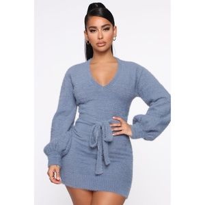 Fuzzy Sweater Mini Dress